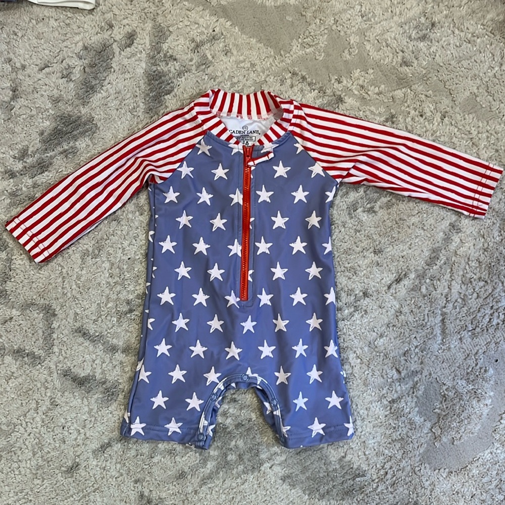Caden Lane Patriotic Rash Guard 3-6 months